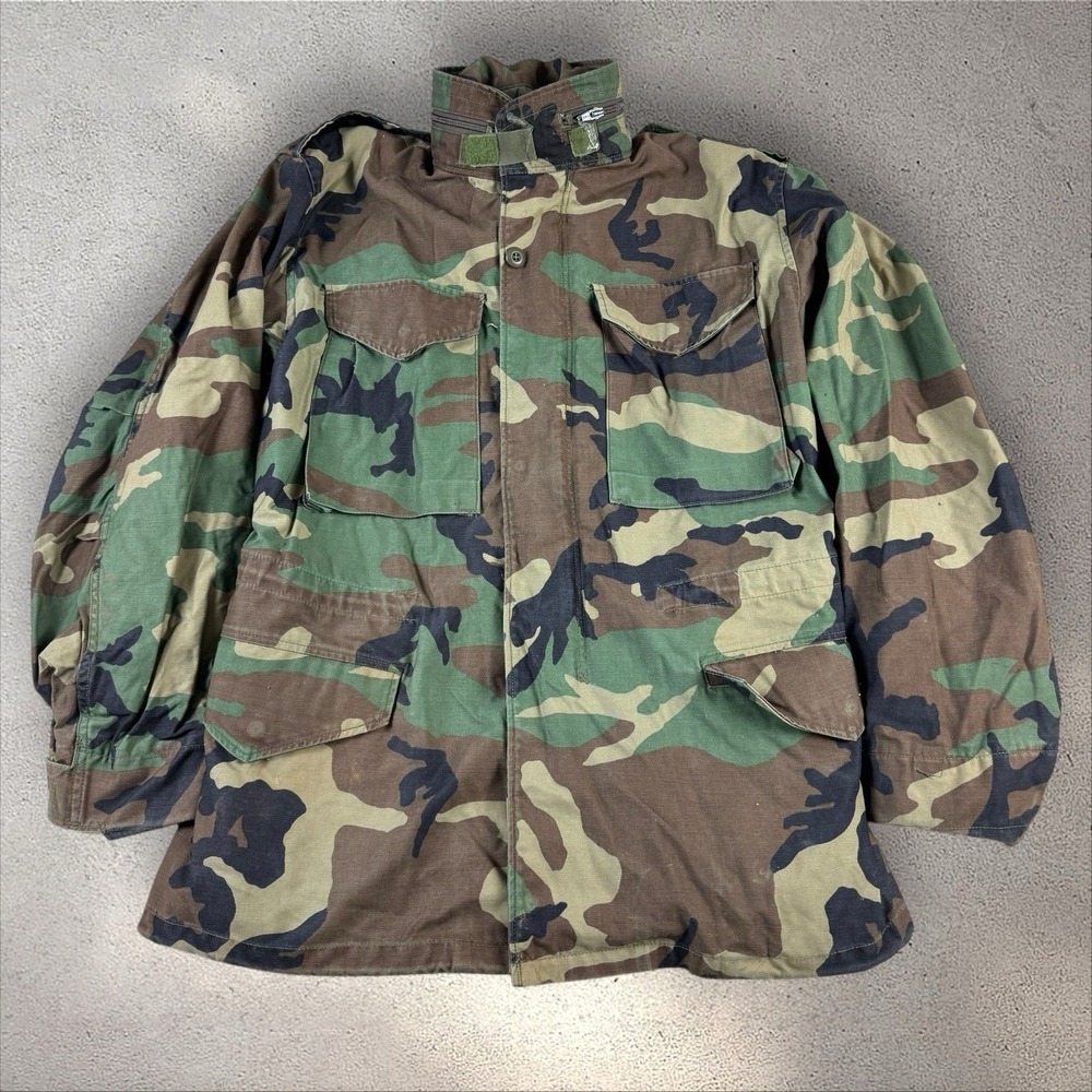 Vintage US Army Jacket Mens Small Reg Camo Field Coat Cold Weather 80s 90s
